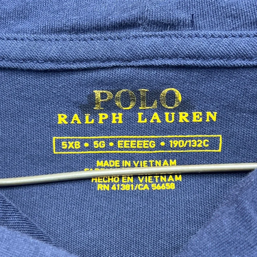 Polo Ralph Lauren Pullover Shirt Mens 5XB Navy Blue Hooded Long Sleeve Pony Logo